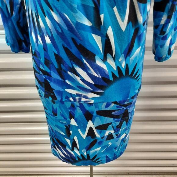 BCBGMAXAZRIA Dress Womens Small Blue Long Sleeve Pullover Sheath V-Neck - Picture 8 of 10